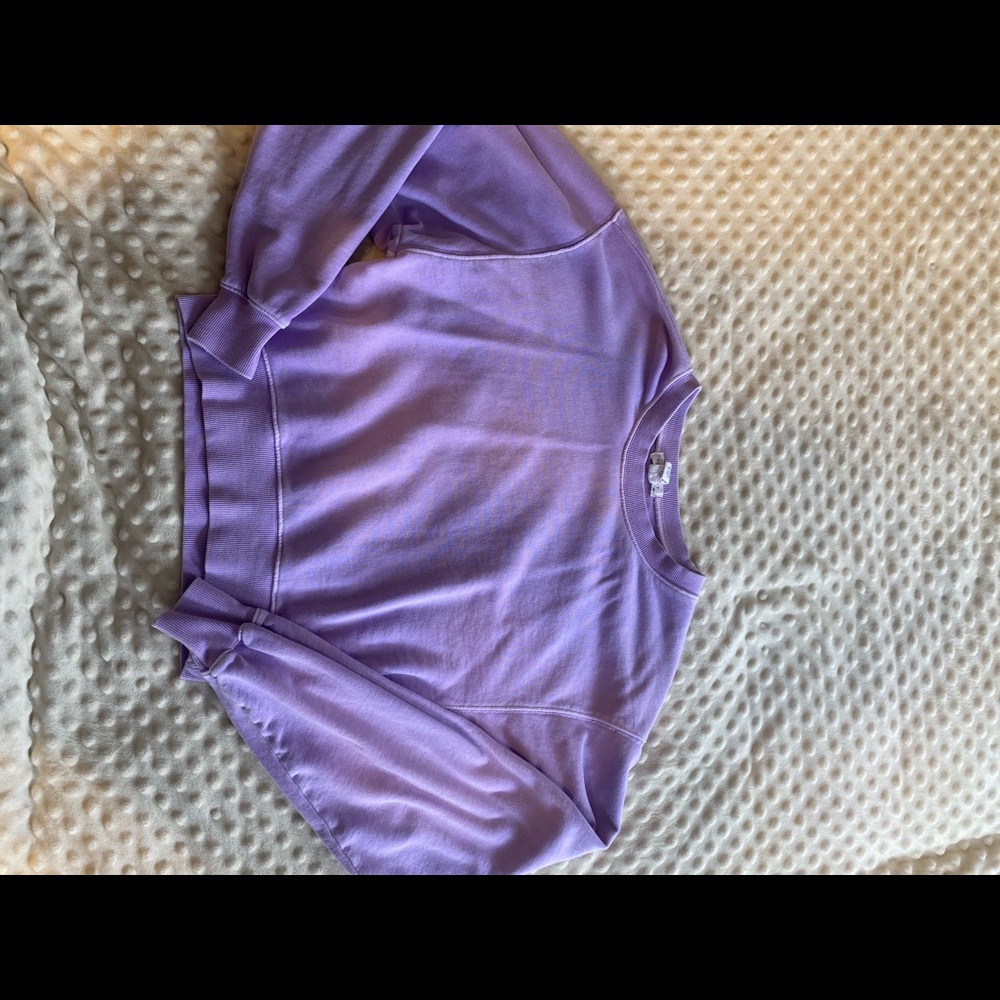 Cropped purple crew neck